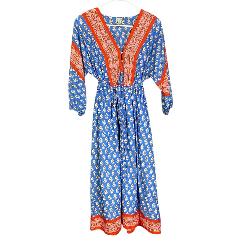 J. Crew V-neck cover-up dress in classic block print Women's XXS - Picture 2 of 8